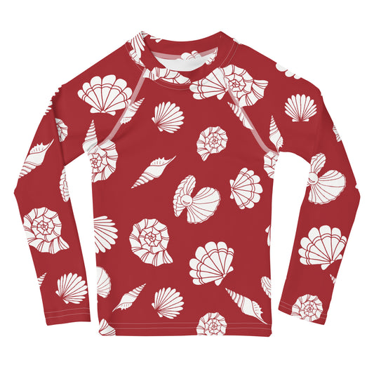 Red Seashells - Toddler Rash Guard