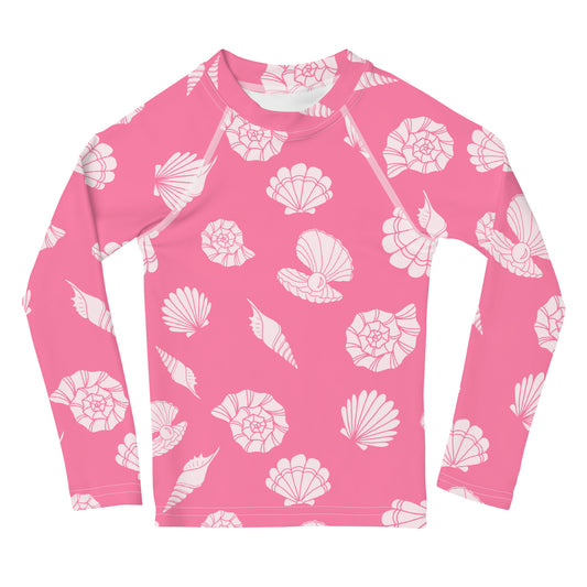 Bubblegum Seashells - Toddler Rash Guard