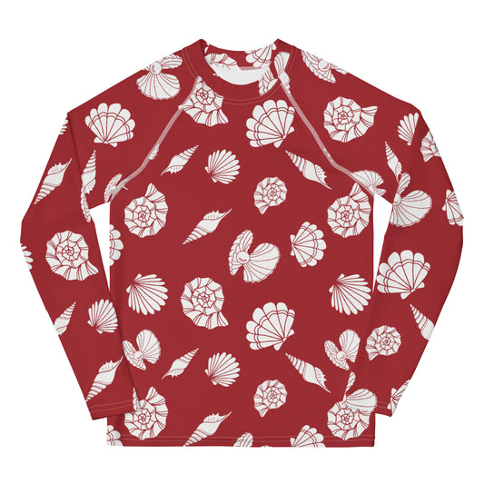 Red Seashells - Youth Rash Guard