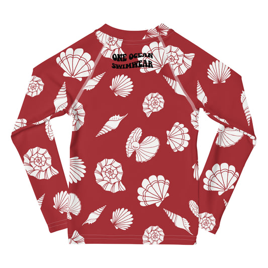 Red Seashells - Toddler Rash Guard