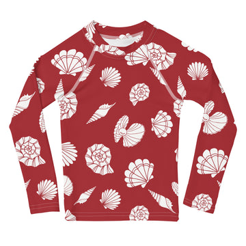 Red Seashells - Toddler Rash Guard