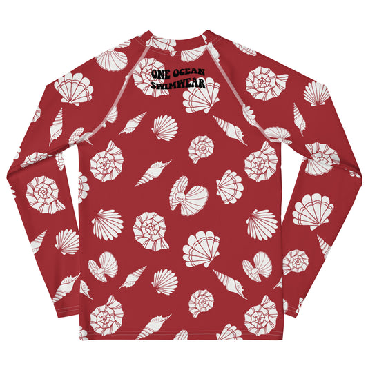 Red Seashells - Youth Rash Guard