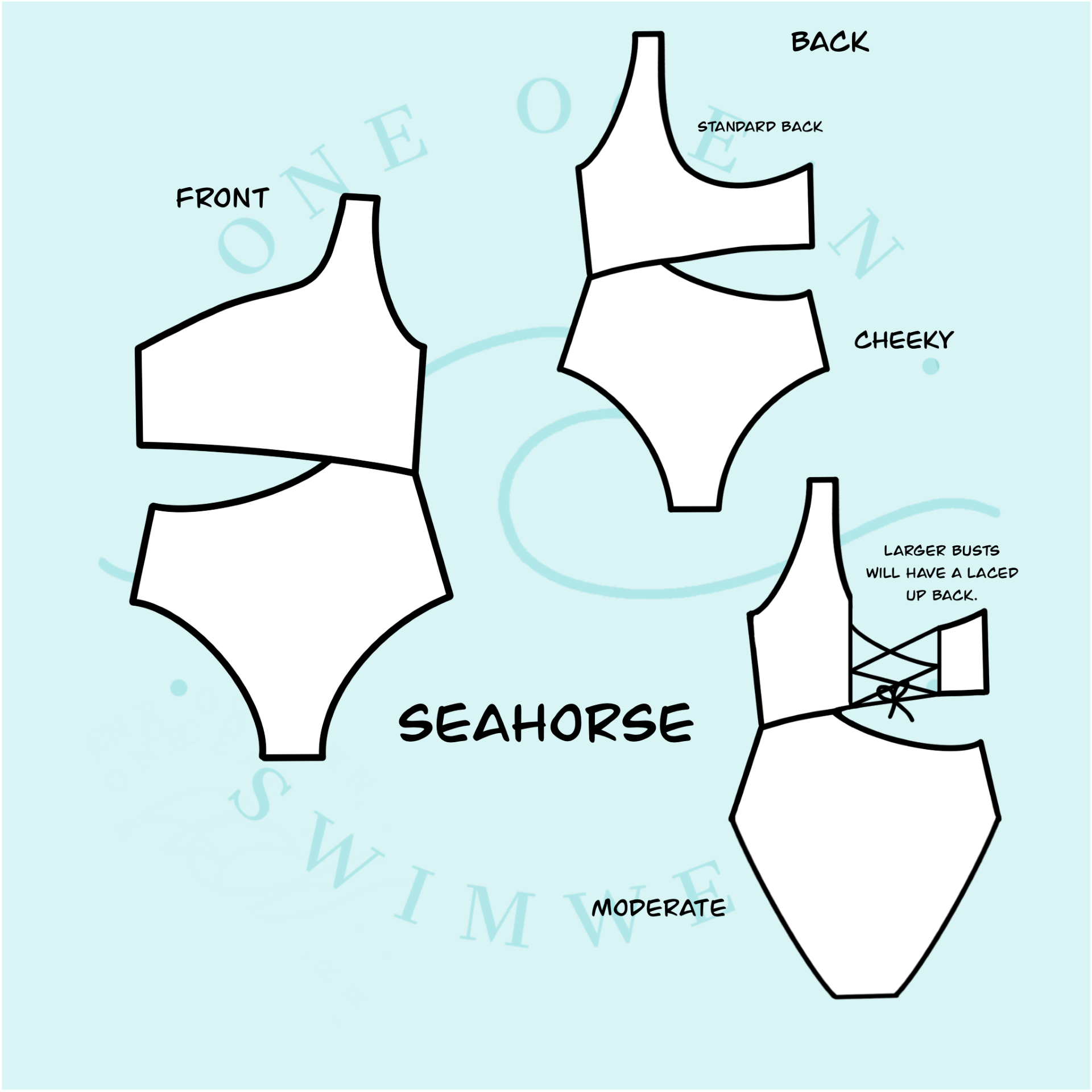 Seahorse Reversible One Piece – One Ocean Swimwear 